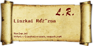 Liszkai Rózsa névjegykártya